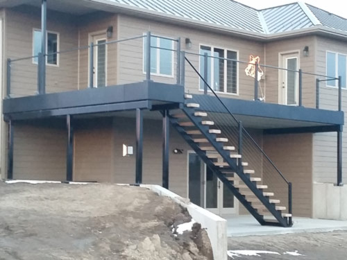 Picture 1 of 10, raised deck on a house.