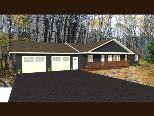 Picture 1 of 3, 3D view of a house.
