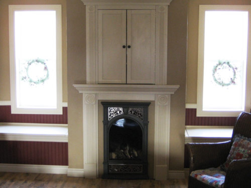 Picture 5 of 6, white fireplace frame